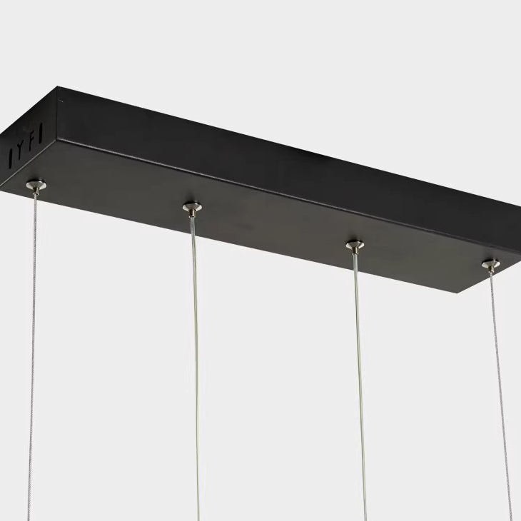 Lustre géométrique en aluminium et silice créatif contemporain à LED pour îlot de salle à manger 