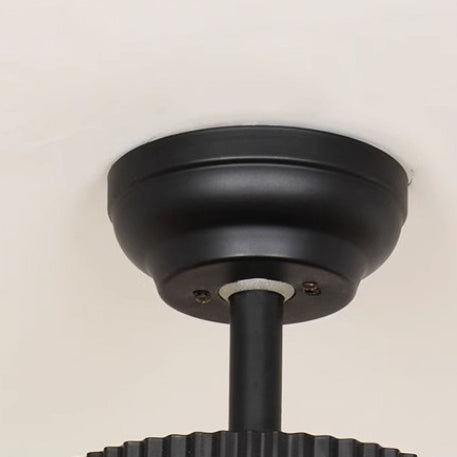 Ventilateur de plafond avec lumière en alliage rétro contemporain ABS cuivre verre cloche feuille de palmier 3/5 lumières pour salon 