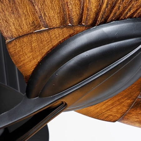 Ventilateur de plafond avec lumière en alliage rétro contemporain ABS cuivre verre cloche feuille de palmier 3/5 lumières pour salon 