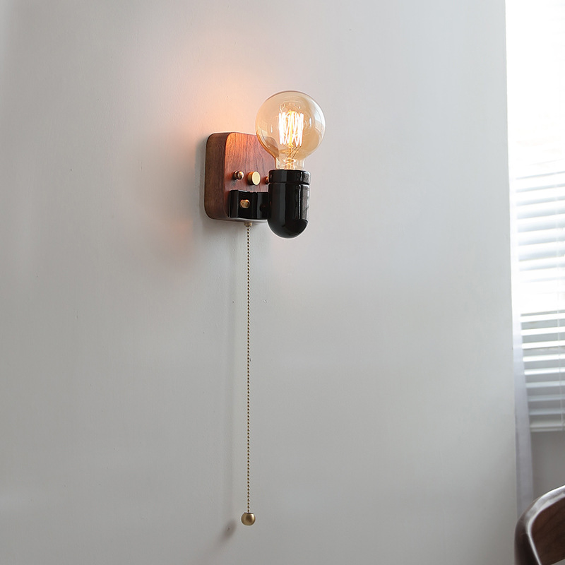 Lampe murale 1 lumière avec fermeture éclair en céramique rétro contemporaine pour chevet 