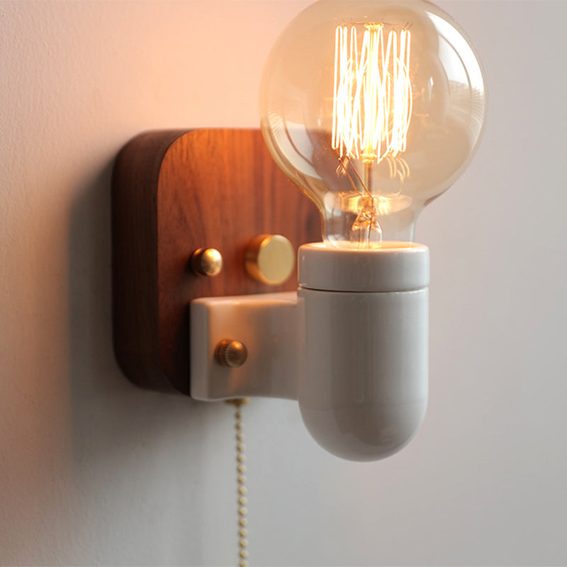 Lampe murale 1 lumière avec fermeture éclair en céramique rétro contemporaine pour chevet 