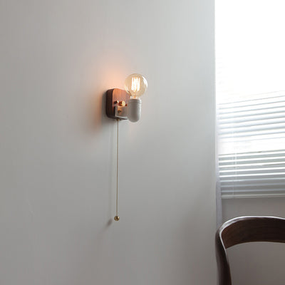 Lampe murale 1 lumière avec fermeture éclair en céramique rétro contemporaine pour chevet 