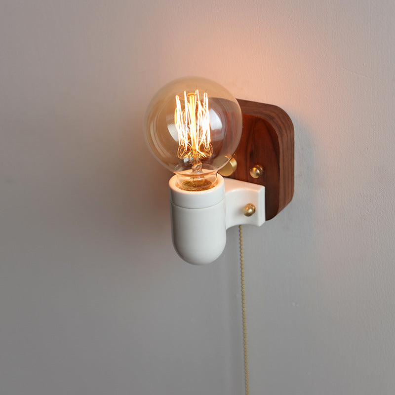 Lampe murale 1 lumière avec fermeture éclair en céramique rétro contemporaine pour chevet 