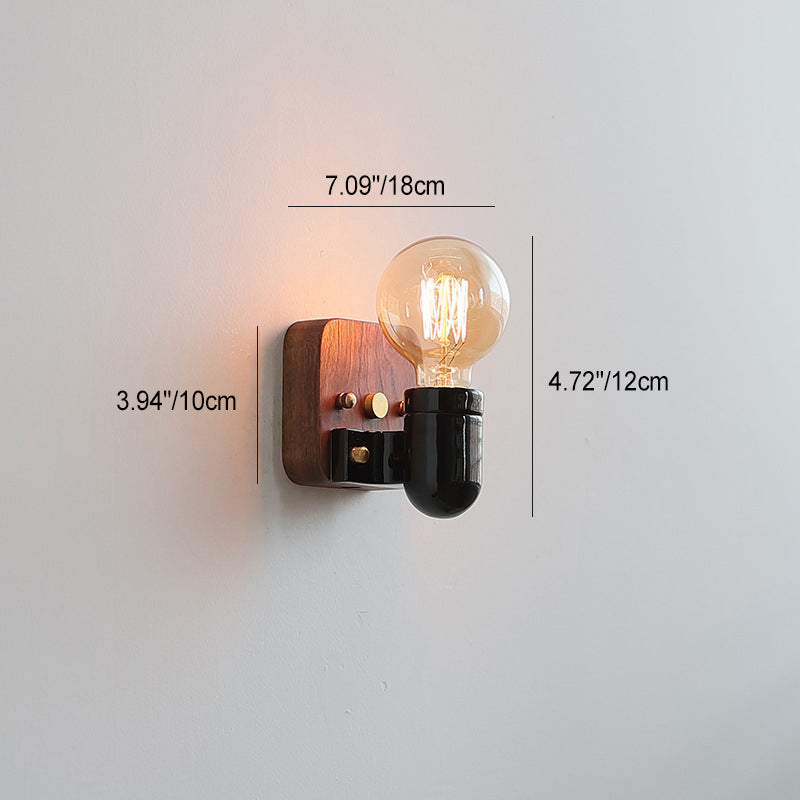 Lampe murale 1 lumière avec fermeture éclair en céramique rétro contemporaine pour chevet 