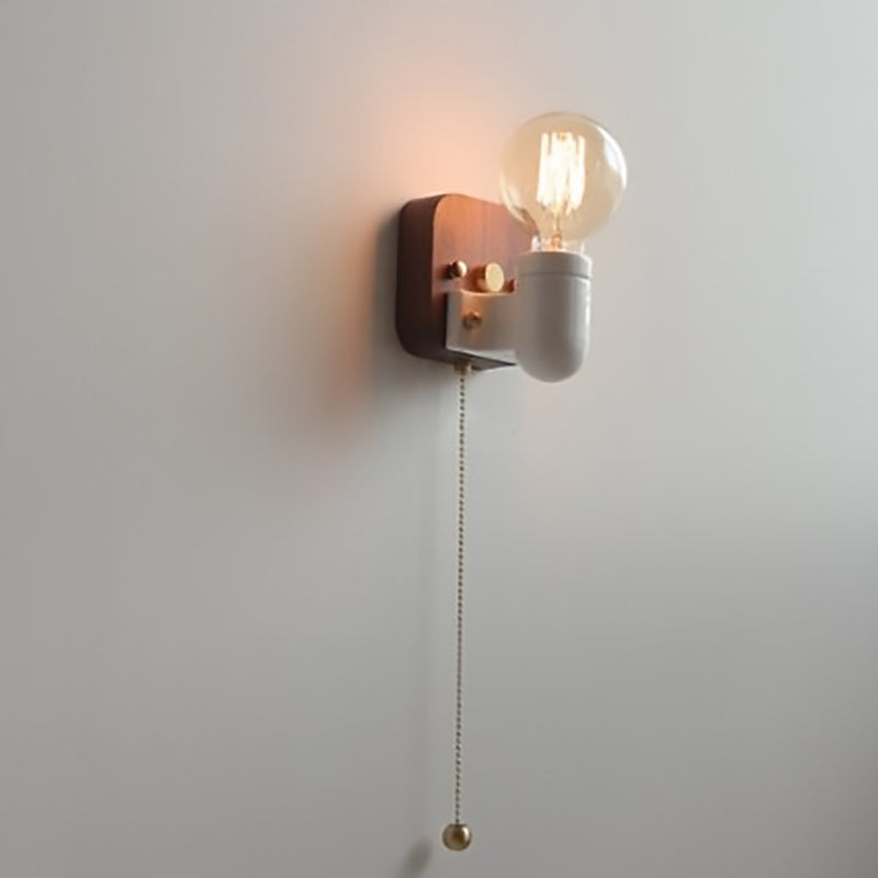 Lampe murale 1 lumière avec fermeture éclair en céramique rétro contemporaine pour chevet 