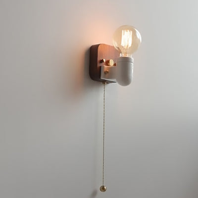 Lampe murale 1 lumière avec fermeture éclair en céramique rétro contemporaine pour chevet 