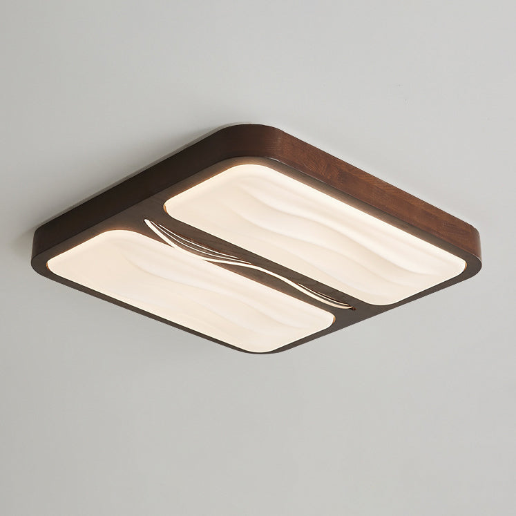 Plafonnier LED contemporain scandinave en fer, caoutchouc, bois, acrylique, elliptique, rectangulaire, carré, rond, ondulé pour salon 