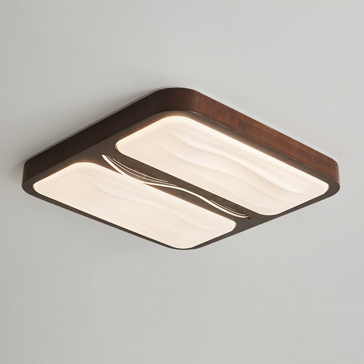 Plafonnier LED contemporain scandinave en fer, caoutchouc, bois, acrylique, elliptique, rectangulaire, carré, rond, ondulé pour salon 
