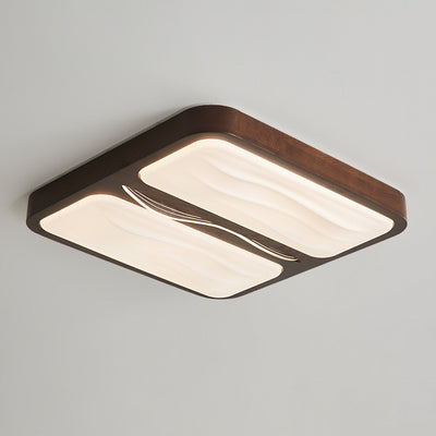 Plafonnier LED contemporain scandinave en fer, caoutchouc, bois, acrylique, elliptique, rectangulaire, carré, rond, ondulé pour salon 