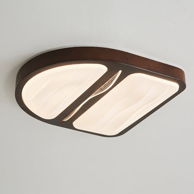 Plafonnier LED contemporain scandinave en fer, caoutchouc, bois, acrylique, elliptique, rectangulaire, carré, rond, ondulé pour salon 
