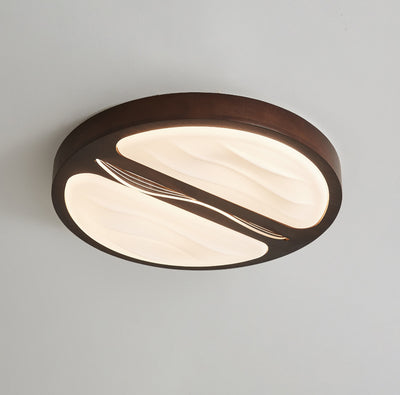 Plafonnier LED contemporain scandinave en fer, caoutchouc, bois, acrylique, elliptique, rectangulaire, carré, rond, ondulé pour salon 