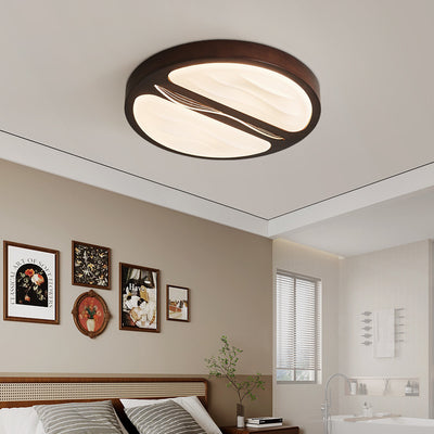 Plafonnier LED contemporain scandinave en fer, caoutchouc, bois, acrylique, elliptique, rectangulaire, carré, rond, ondulé pour salon 