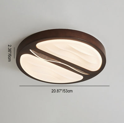 Plafonnier LED contemporain scandinave en fer, caoutchouc, bois, acrylique, elliptique, rectangulaire, carré, rond, ondulé pour salon 