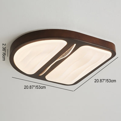 Plafonnier LED contemporain scandinave en fer, caoutchouc, bois, acrylique, elliptique, rectangulaire, carré, rond, ondulé pour salon 