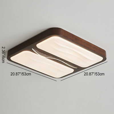 Plafonnier LED contemporain scandinave en fer, caoutchouc, bois, acrylique, elliptique, rectangulaire, carré, rond, ondulé pour salon 