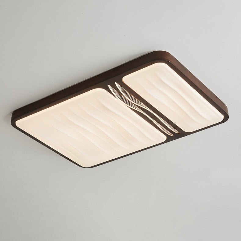 Plafonnier LED contemporain scandinave en fer, caoutchouc, bois, acrylique, elliptique, rectangulaire, carré, rond, ondulé pour salon 