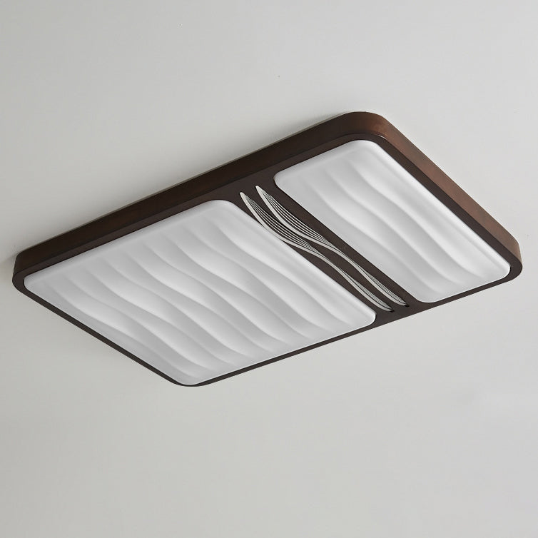 Plafonnier LED contemporain scandinave en fer, caoutchouc, bois, acrylique, elliptique, rectangulaire, carré, rond, ondulé pour salon 