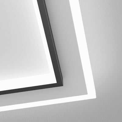 Lumière de plafond LED moderne minimaliste en fer et acrylique carré géométrique évidé pour chambre 