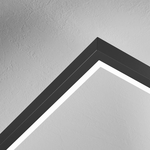 Lumière de plafond LED moderne minimaliste en fer et acrylique carré géométrique évidé pour chambre 