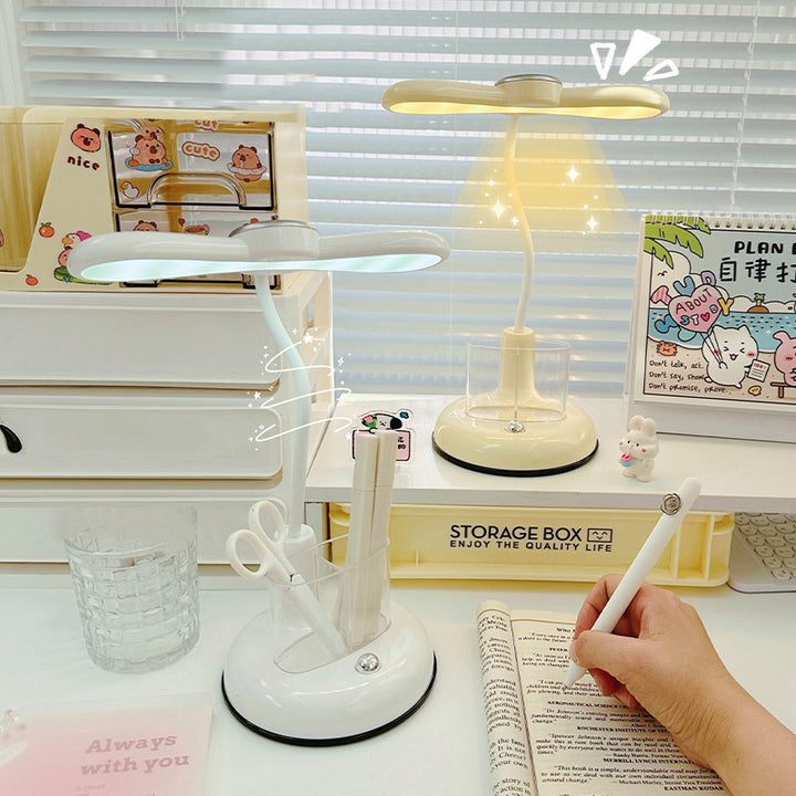 Lámpara de escritorio LED para estudio con contenedor de bolígrafo de tira de ABS recargable ajustable para niños de simplicidad moderna 