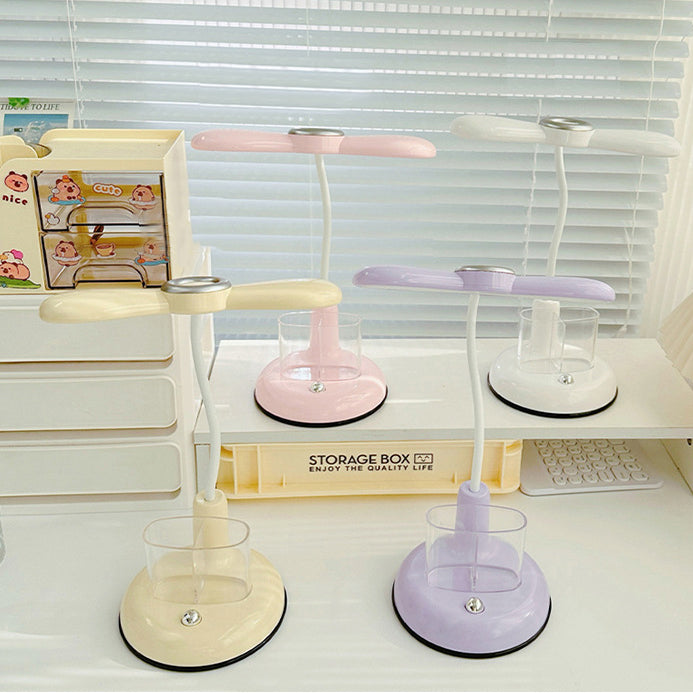 Lámpara de escritorio LED para estudio con contenedor de bolígrafo de tira de ABS recargable ajustable para niños de simplicidad moderna 