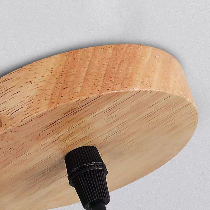 Lanterne en laiton japonais traditionnel avec bois creux, suspension ronde à 1 lumière pour salle à manger 