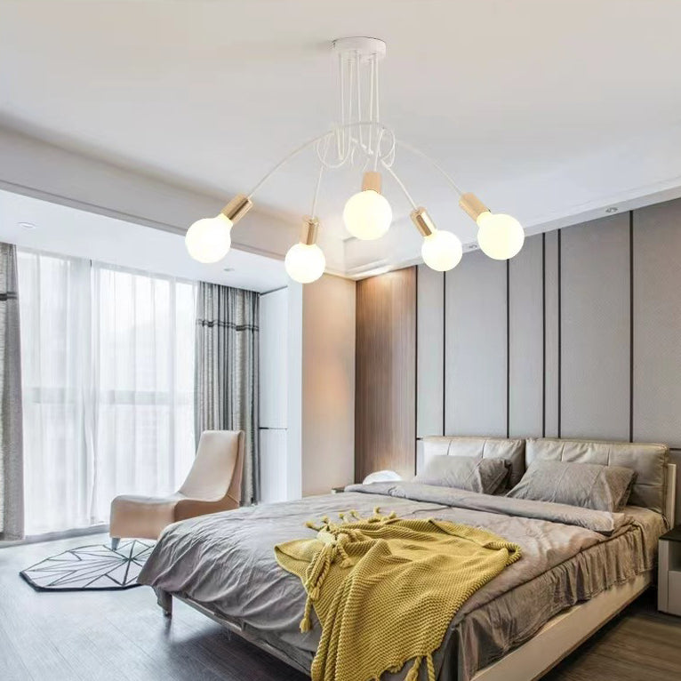 Plafonnier semi-encastré contemporain nordique en fer entrelacé avec 3/5/8 lumières pour le salon 
