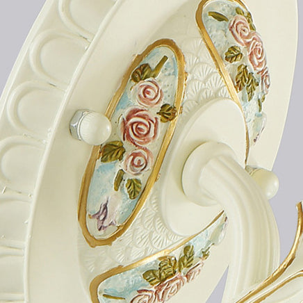 Applique murale à 1 lumière sculptée en résine traditionnelle européenne en verre floral pour chevet 