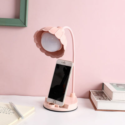 Lampe de table LED à fleur avec capteur tactile rechargeable en ABS PP scandinave contemporain pour chevet 