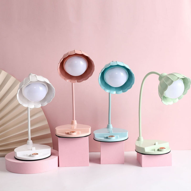 Lampe de table LED à fleur avec capteur tactile rechargeable en ABS PP scandinave contemporain pour chevet 