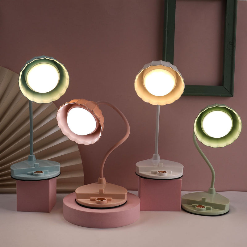 Lampe de table LED à fleur avec capteur tactile rechargeable en ABS PP scandinave contemporain pour chevet 