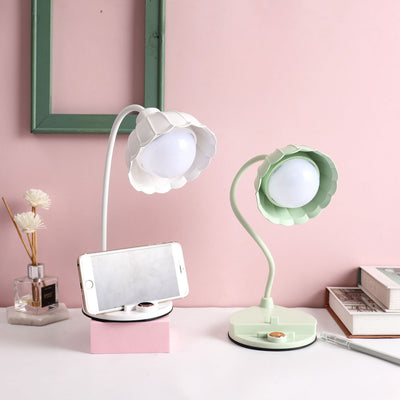 Lampe de table LED à fleur avec capteur tactile rechargeable en ABS PP scandinave contemporain pour chevet 