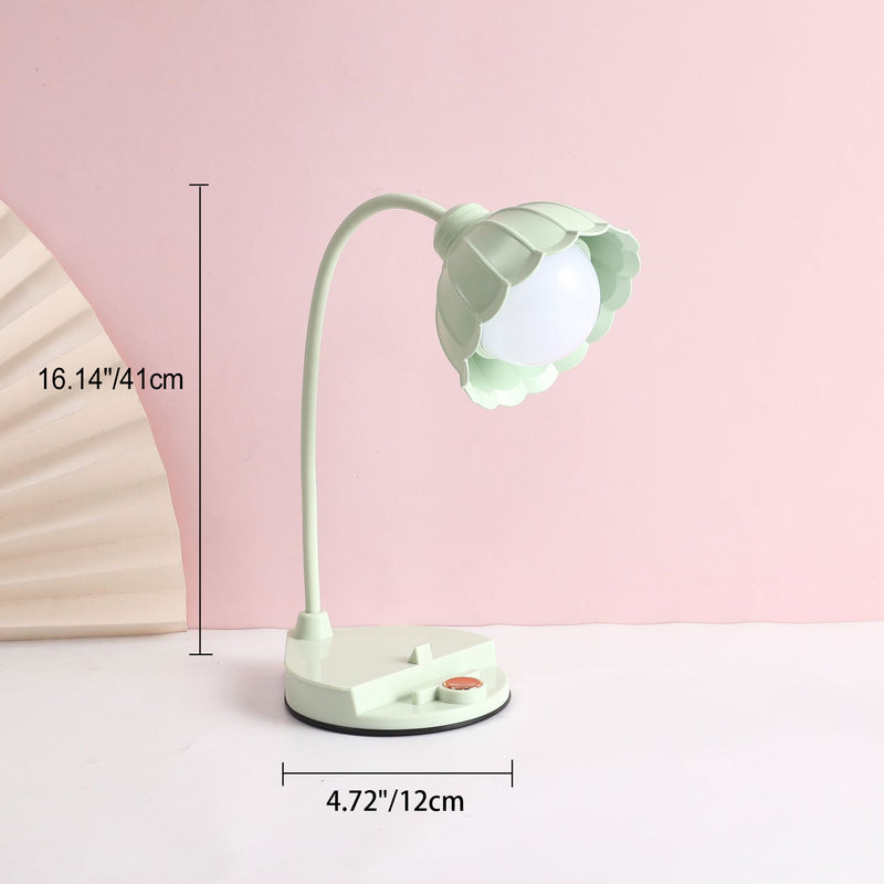 Lampe de table LED à fleur avec capteur tactile rechargeable en ABS PP scandinave contemporain pour chevet 
