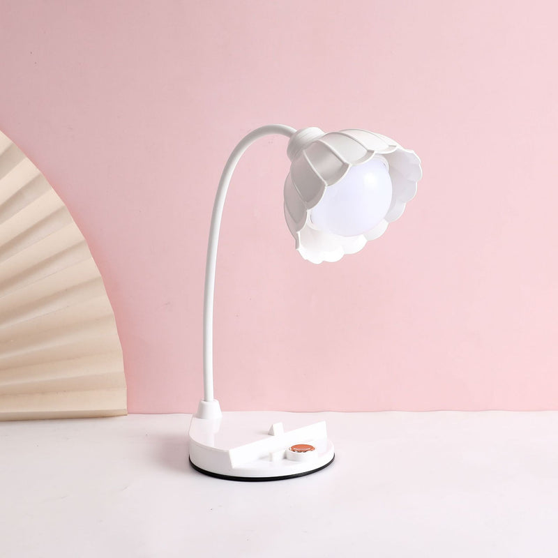 Lampe de table LED à fleur avec capteur tactile rechargeable en ABS PP scandinave contemporain pour chevet 
