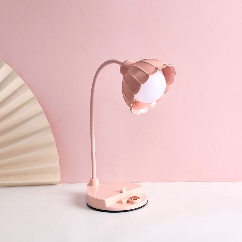 Lampe de table LED à fleur avec capteur tactile rechargeable en ABS PP scandinave contemporain pour chevet 