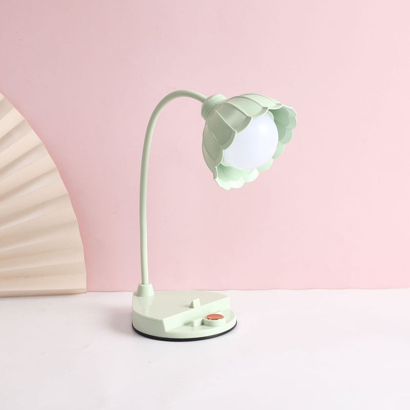 Lampe de table LED à fleur avec capteur tactile rechargeable en ABS PP scandinave contemporain pour chevet 