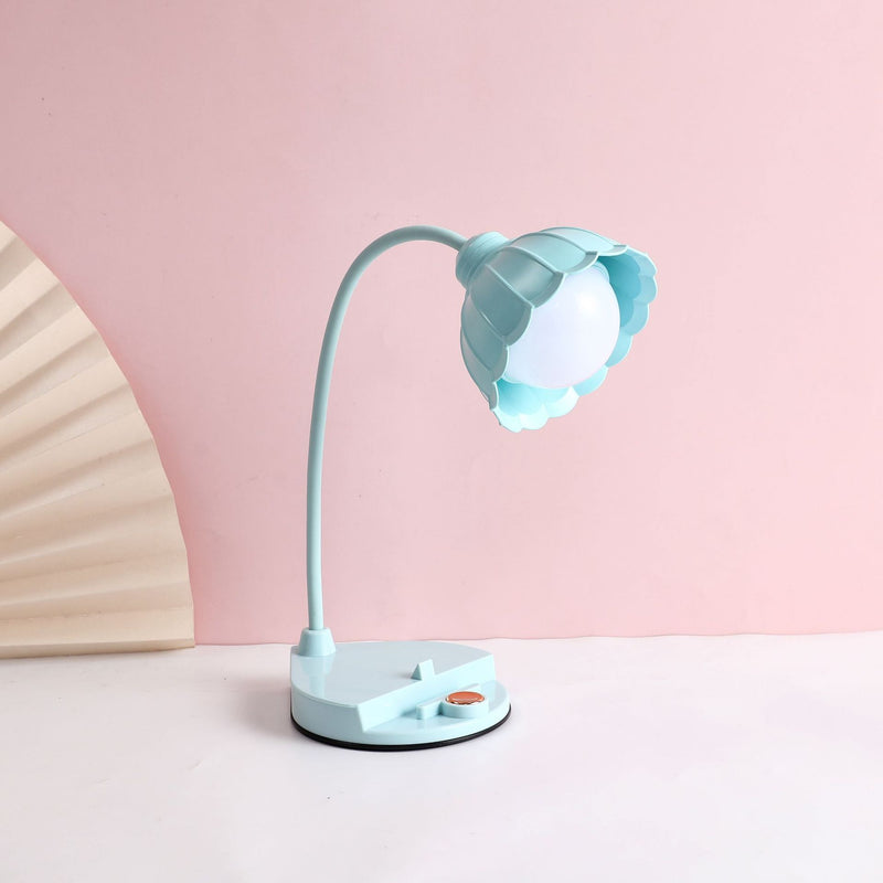 Lampe de table LED à fleur avec capteur tactile rechargeable en ABS PP scandinave contemporain pour chevet 