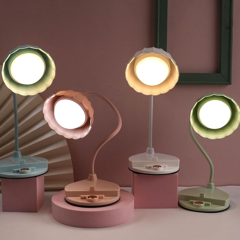 Lampe de table LED à fleur avec capteur tactile rechargeable en ABS PP scandinave contemporain pour chevet 