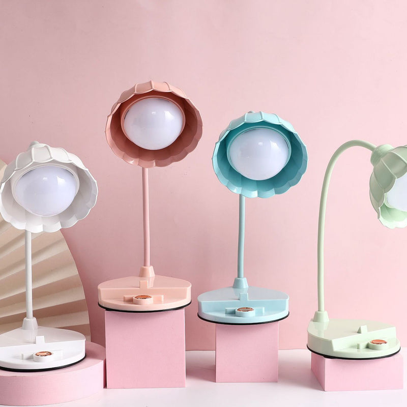 Lampe de table LED à fleur avec capteur tactile rechargeable en ABS PP scandinave contemporain pour chevet 