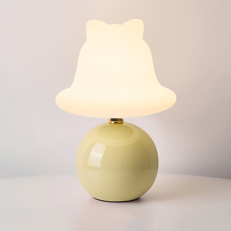 Lampe de table LED en céramique PVC USB avec cloche à bille de simplicité moderne pour chevet 