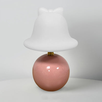 Lampe de table LED en céramique PVC USB avec cloche à bille de simplicité moderne pour chevet 