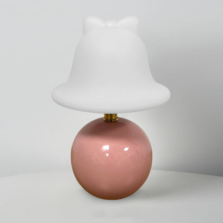 Lampe de table LED en céramique PVC USB avec cloche à bille de simplicité moderne pour chevet 