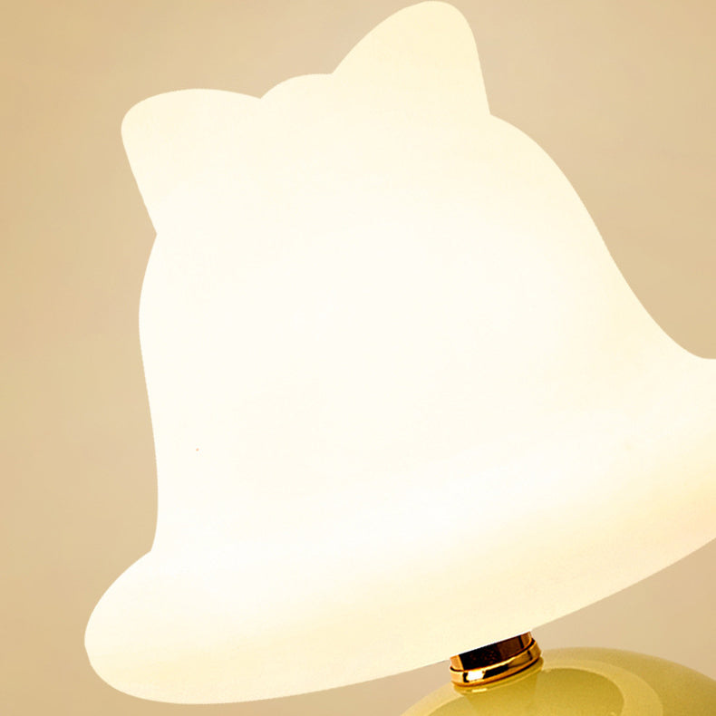 Lampe de table LED en céramique PVC USB avec cloche à bille de simplicité moderne pour chevet 