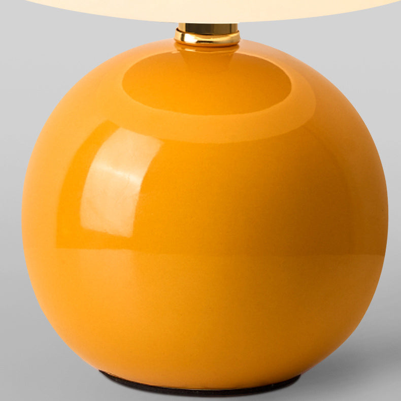 Lampe de table LED en céramique PVC USB avec cloche à bille de simplicité moderne pour chevet 