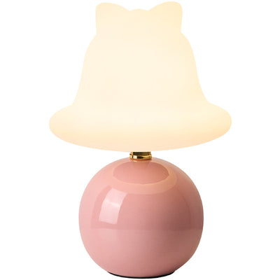 Lampe de table LED en céramique PVC USB avec cloche à bille de simplicité moderne pour chevet 