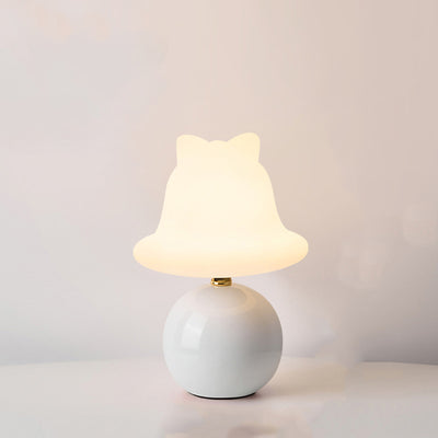 Lampe de table LED en céramique PVC USB avec cloche à bille de simplicité moderne pour chevet 