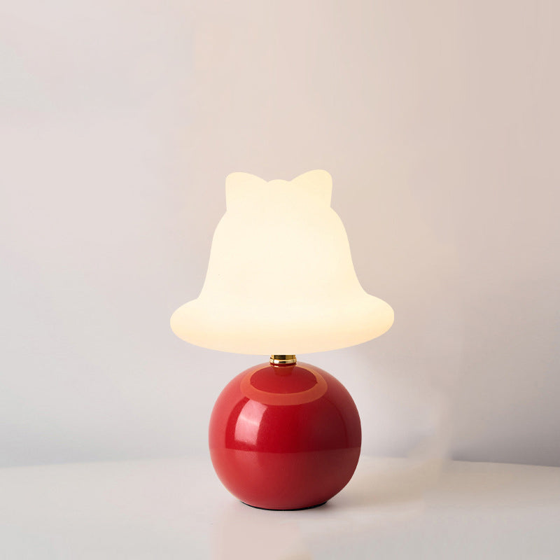 Lampe de table LED en céramique PVC USB avec cloche à bille de simplicité moderne pour chevet 