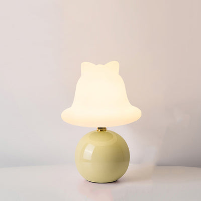 Lampe de table LED en céramique PVC USB avec cloche à bille de simplicité moderne pour chevet 