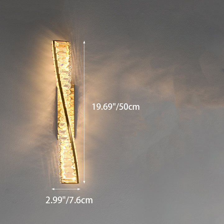 Applique murale LED hélice ADN à bande de cristal métal moderne de luxe pour couloir 