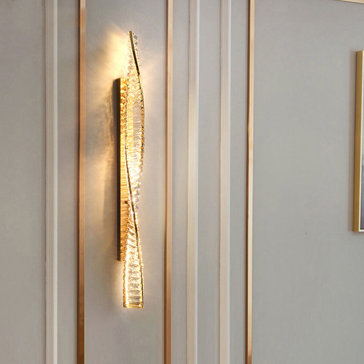 Applique murale LED hélice ADN à bande de cristal métal moderne de luxe pour couloir 